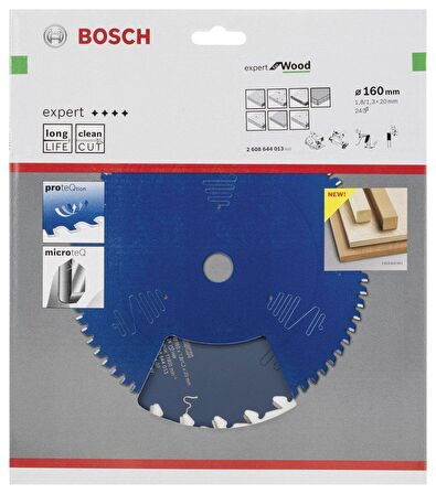 Bosch Ahşap Daire Kesme Bıçağı 160*20 mm 24 Diş Expert 2608644013